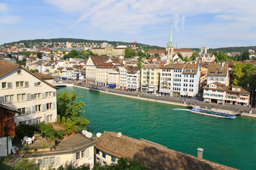Fototapeta na wymiar Overook starego miasta Zurich Szwajcaria