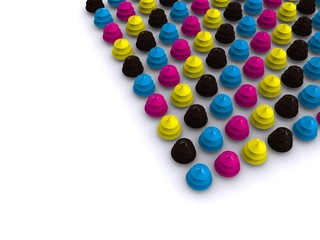 CMYK christmas tree. 3D firtree