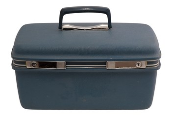 Steel-blue vintage suitcase