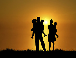 family at sunset 2