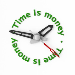 Clock-face with text. Isolated.