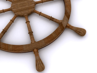 wooden rudder. 3d © sad