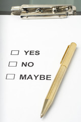 businessman filling out a questionnaire quality of service