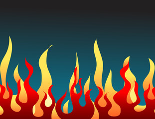 Red burning flame pattern. Vector.