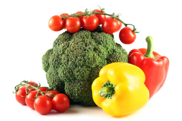 vegetables on a white background
