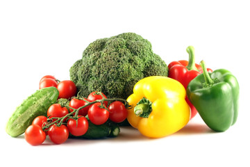 vegetables on a white background