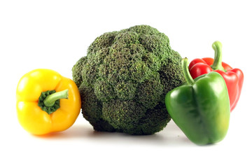 vegetables on a white background