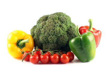 vegetables on a white background
