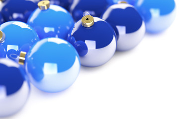 Christmas balls isolated over a white background.