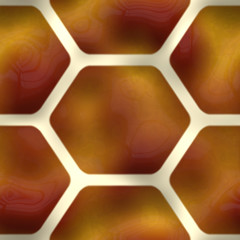 A brown seamless pattern with hexagon shapes.