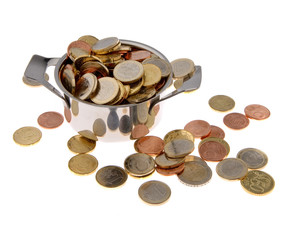 Topf mit Geld als Symbol für Steuern und Förderungen