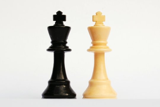 Black and white king chess pieces