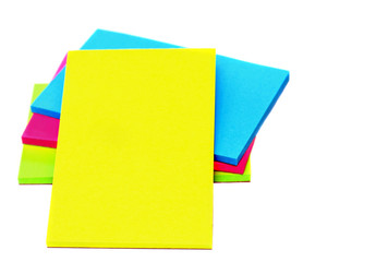 Stacked Note Pads Isolated on White with Copy Space
