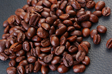 Coffee Beans  on the black background