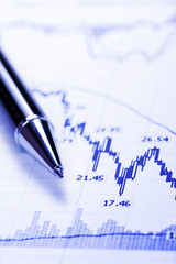 Blue Business Chart - Crash, Decreasing Graph