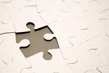 Hole in jigsaw puzzle