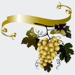 Grapes With Leaves And Ribbon