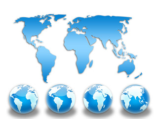 Obraz na płótnie Canvas blue world map
