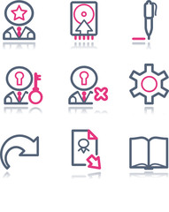 Color contour web icons, set 6