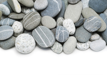 Fototapeta na wymiar pebbles isolated on a white background