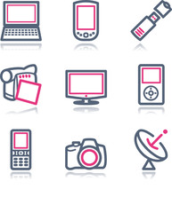 Color contour web icons, set 16