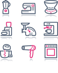 Color contour web icons, set 19