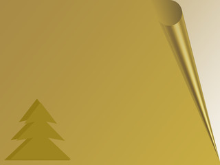 Christmas background with scroll paper.