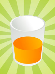 Glass of orange juice, beverage in cup, illustration