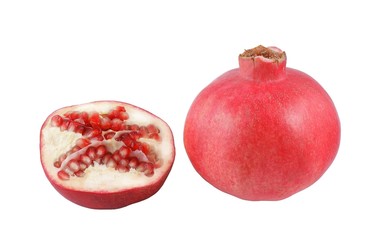 Ripe juicy pomegranate isolated