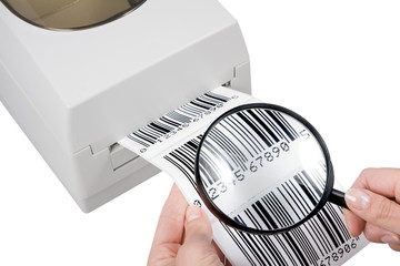 barcode label printer, isolated on white