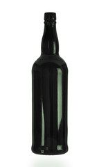 Empty bottle worth on a white background