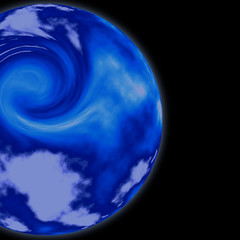 Erde mit Wirbelsturm