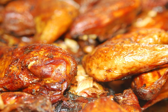Closeup of BBQ chicken