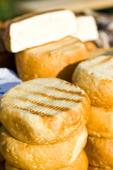 Close up of delicious cheese and cheddar