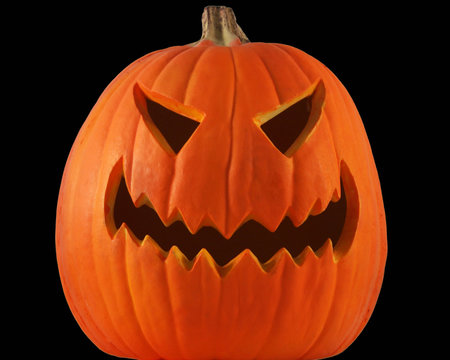 A Lone Jack-o-lantern With Black Eyes