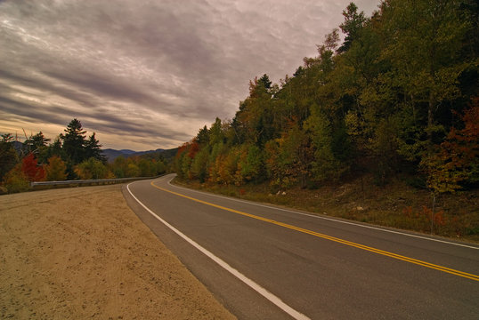 Dusk on the Kancamagus Scenic Highway in New Hampshire