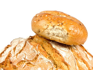 Bakery foodstuffs on white background - Shot in a studio
