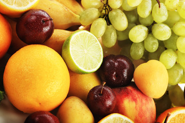 Fresh Vegetables, Fruits and other foodstuffs. Shot in a studio.