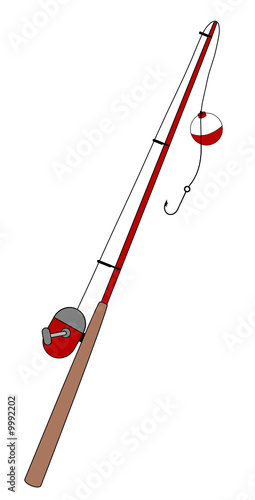 Download "fishing rod with bobber and hook - illustration" Stock ...