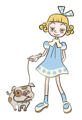 dog and girl