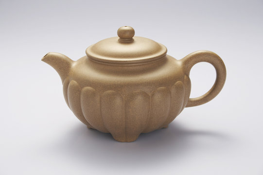 Chinese teapot on the white background