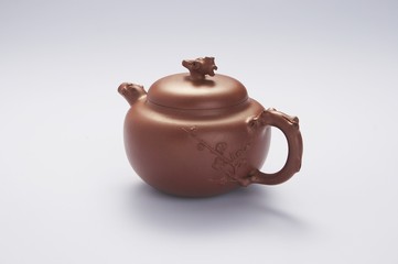 Chinese teapot on the white background