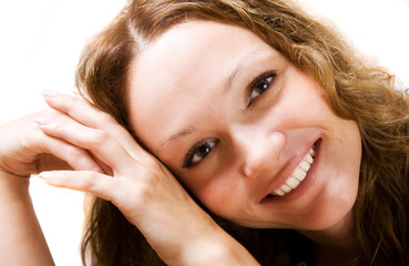 Naklejka premium image of a young woman with beautiful smile