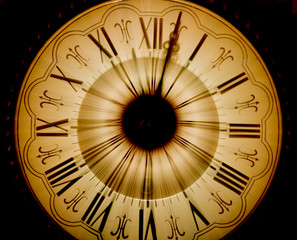 Vintage clock blurred in
