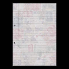 Blank sheet of A4 paper with Chinese yuan watermark