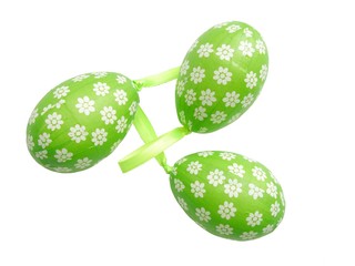 three green easter eggs