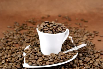 Fotobehang Koffiebar café en grains