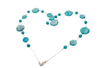 collier en forme de coeur bleu