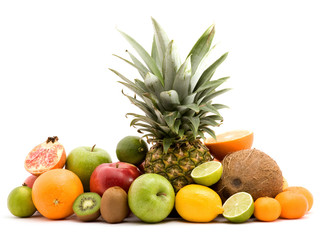 fruit pile studio isolated over white