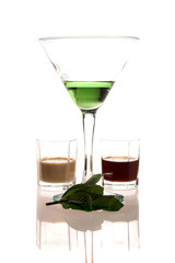 green cocktail isolated on the white background
